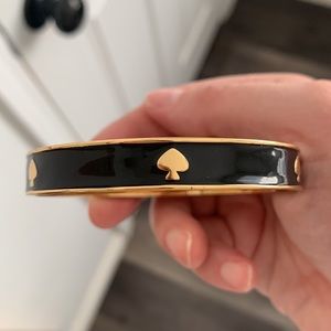 Kate Spade black ace gold bangle bracelet